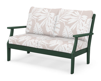 POLYWOOD® Braxton Deep Seating Loveseat in Green / Leaf Dune Burlap