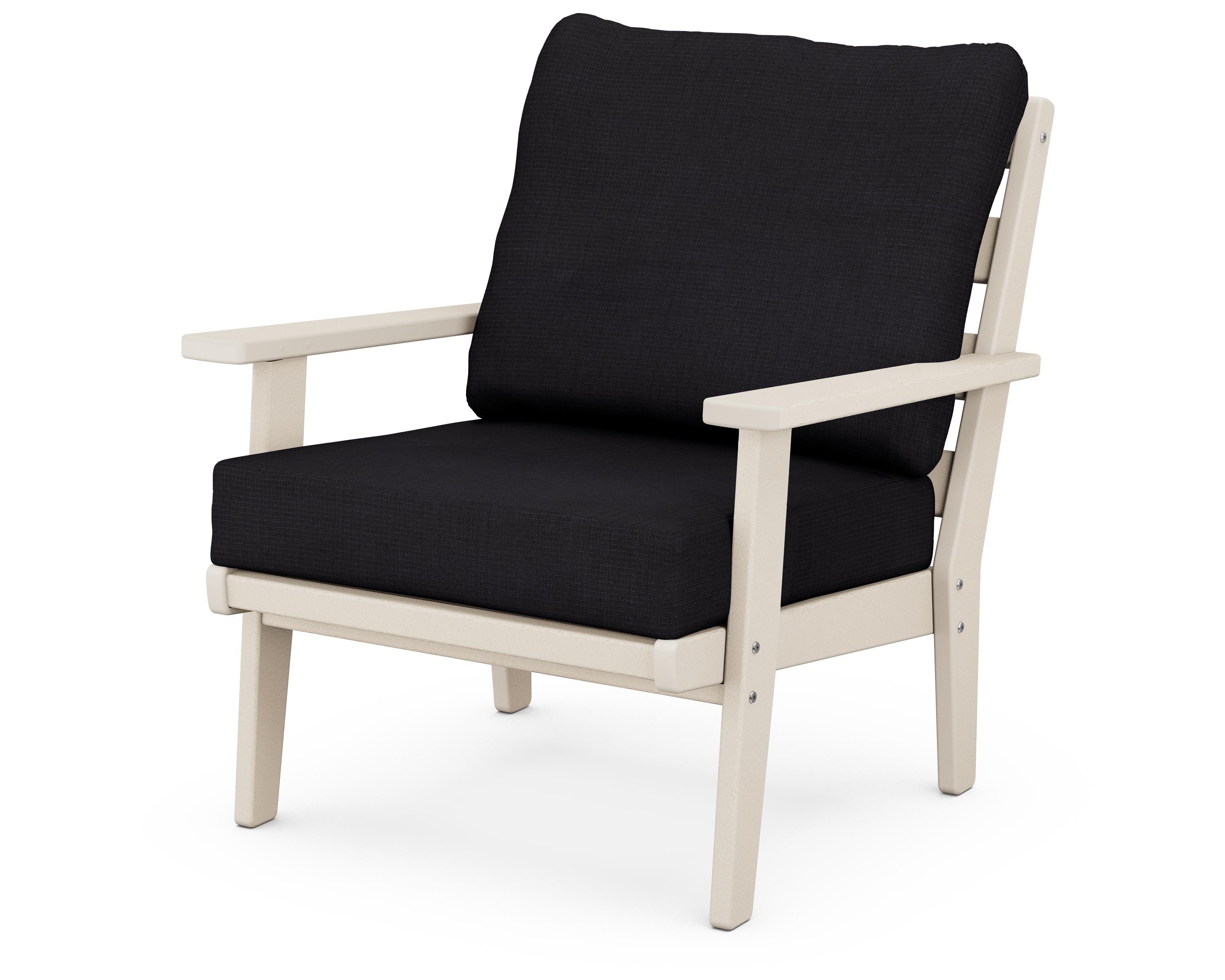 POLYWOOD® Grant Park Deep Seating Chair in Sand / Midnight Linen