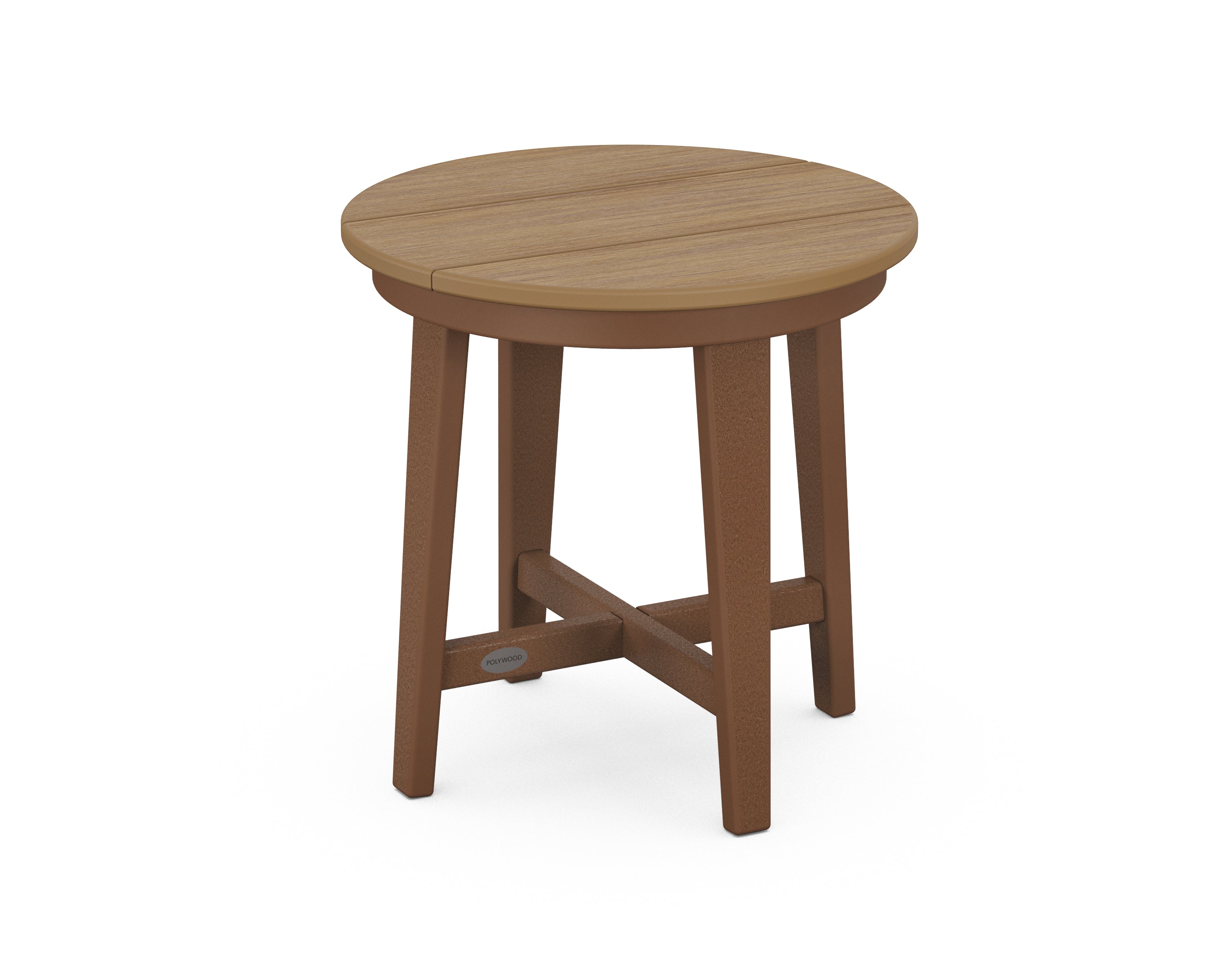 POLYWOOD® Newport 19" Round End Table in Teak / Natural