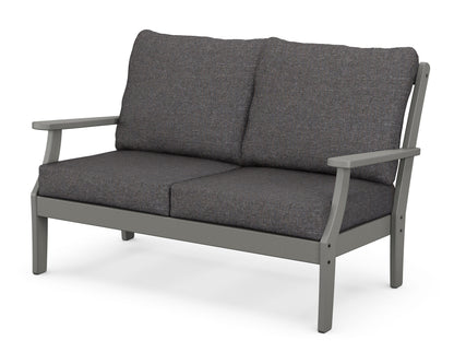 POLYWOOD® Braxton Deep Seating Loveseat in Slate Grey / Ash Charcoal