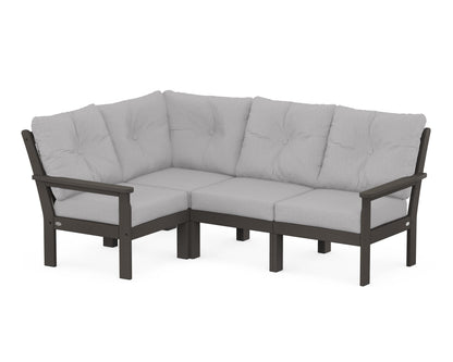POLYWOOD® Vineyard 4-Piece Sectional in Vintage Coffee / Granite