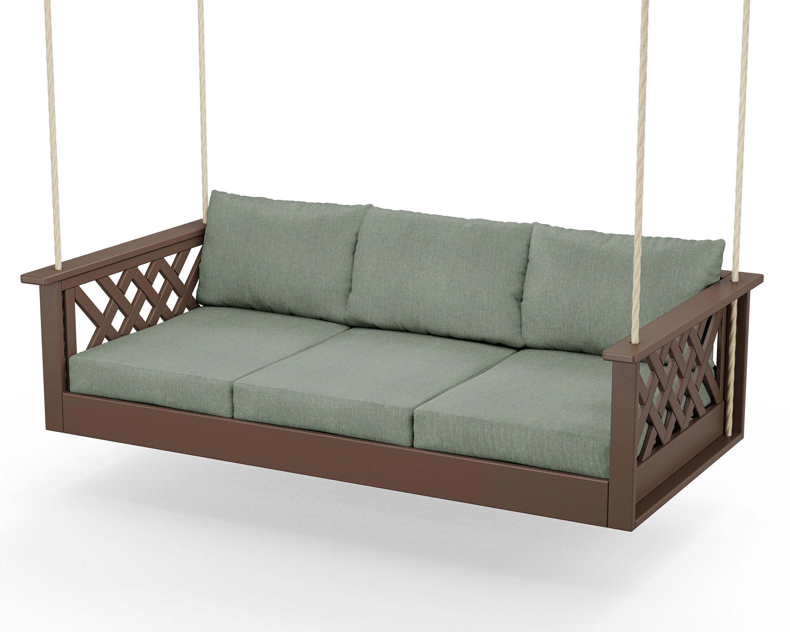 Country Living Wovendale Daybed Swing in Mahogany / Cast Sage