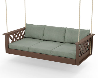 Country Living Wovendale Daybed Swing in Mahogany / Cast Sage