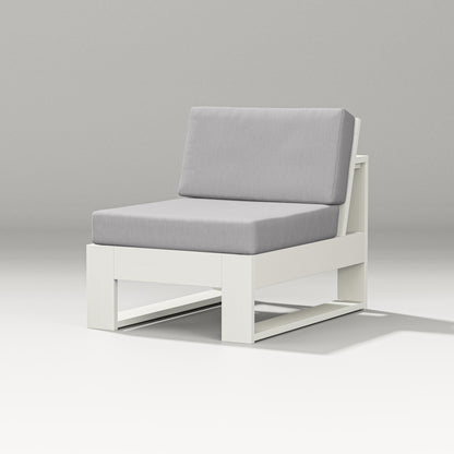 PW Designer Series Latitude Modular Armless Chair in Vintage White / Granite
