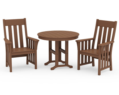 Martha Stewart by POLYWOOD® Acadia 3-Piece Farmhouse Dining Set in Teak