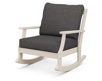 POLYWOOD® Braxton Deep Seating Rocking Chair in Sand / Ash Charcoal