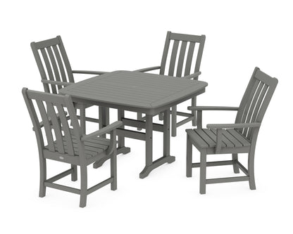 POLYWOOD® Vineyard 5-Piece Dining Set with Trestle Legs in Slate Grey
