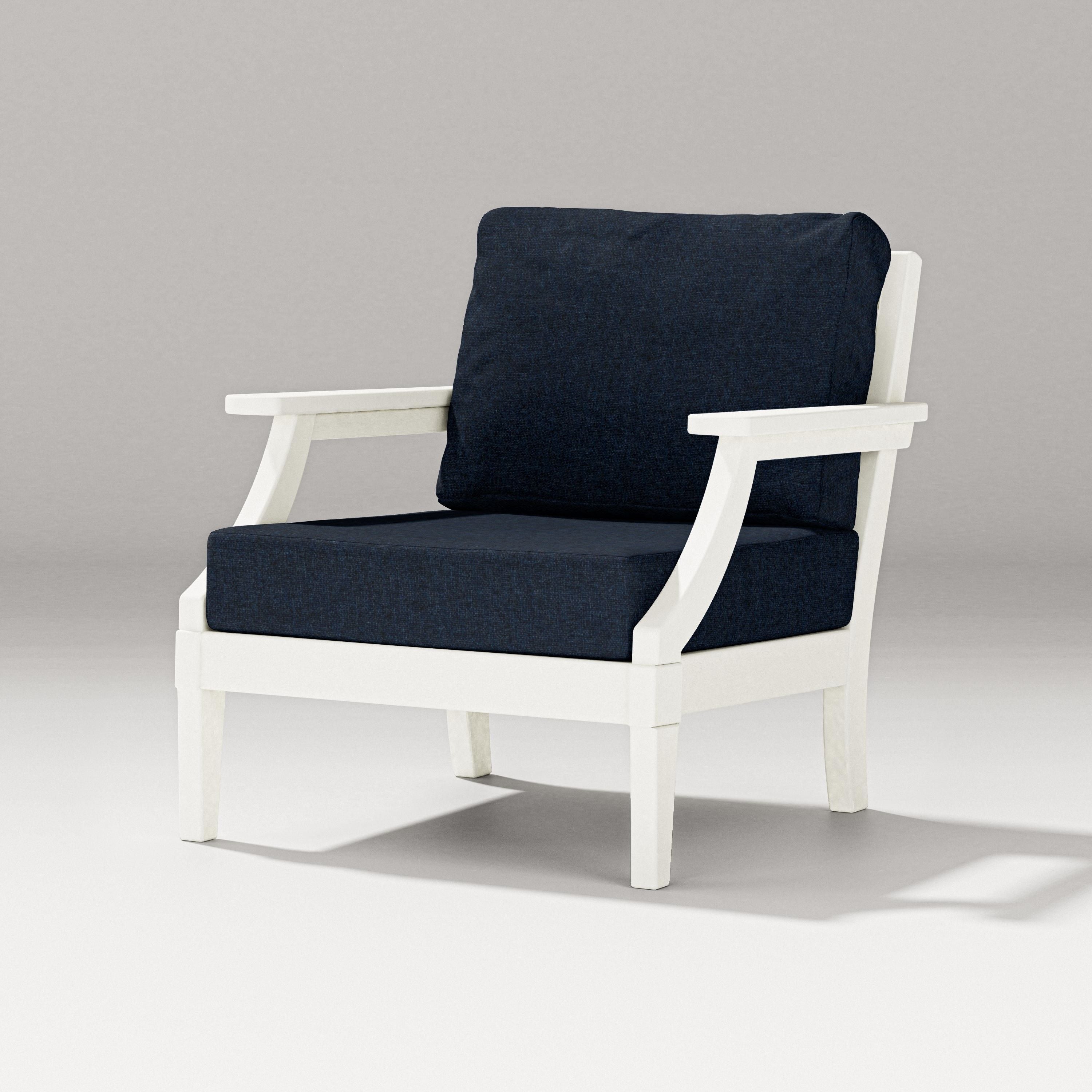 PW Designer Series Estate Lounge Chair in Vintage White / Marine Indigo