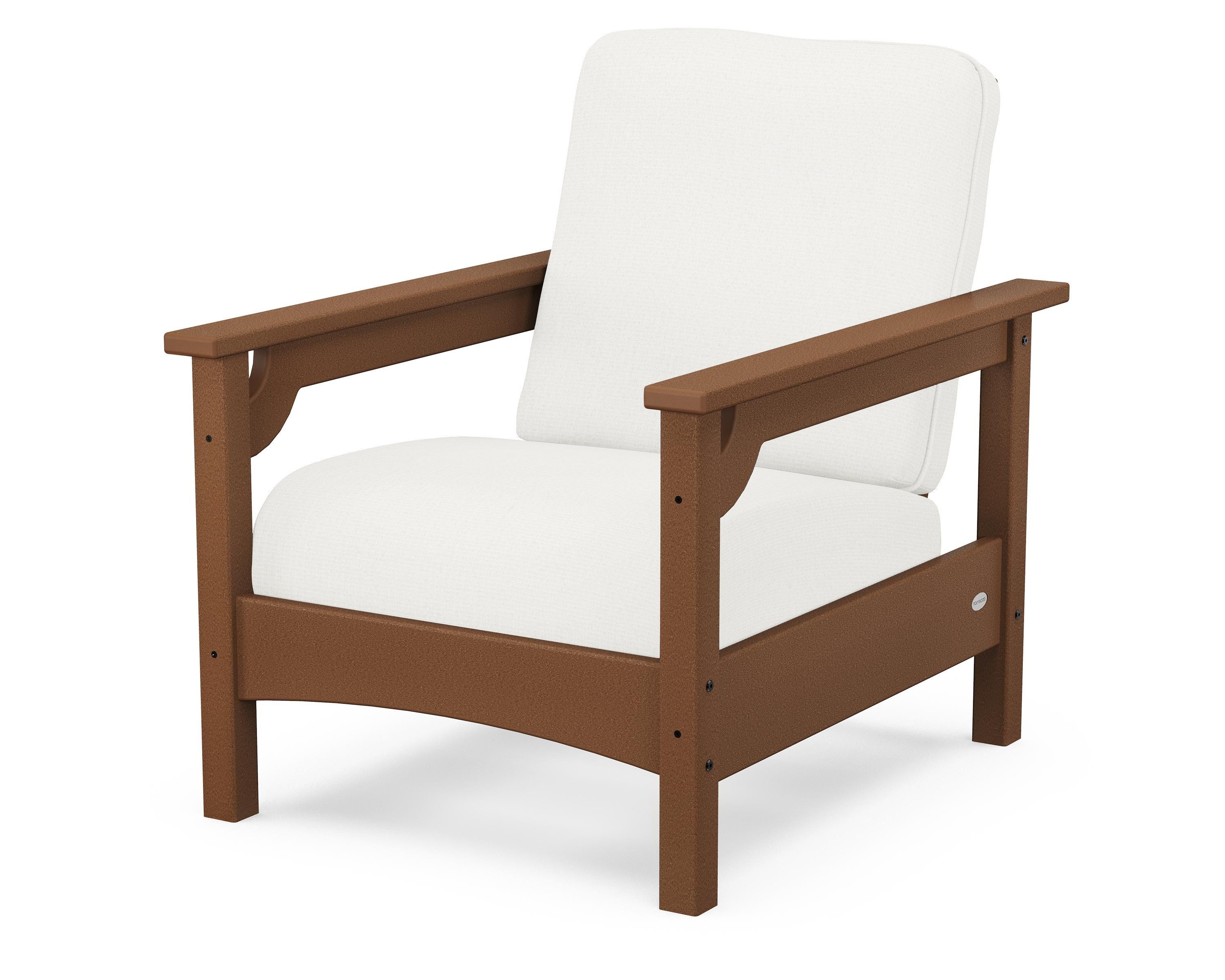 POLYWOOD® Club Chair in Teak / Natural Linen