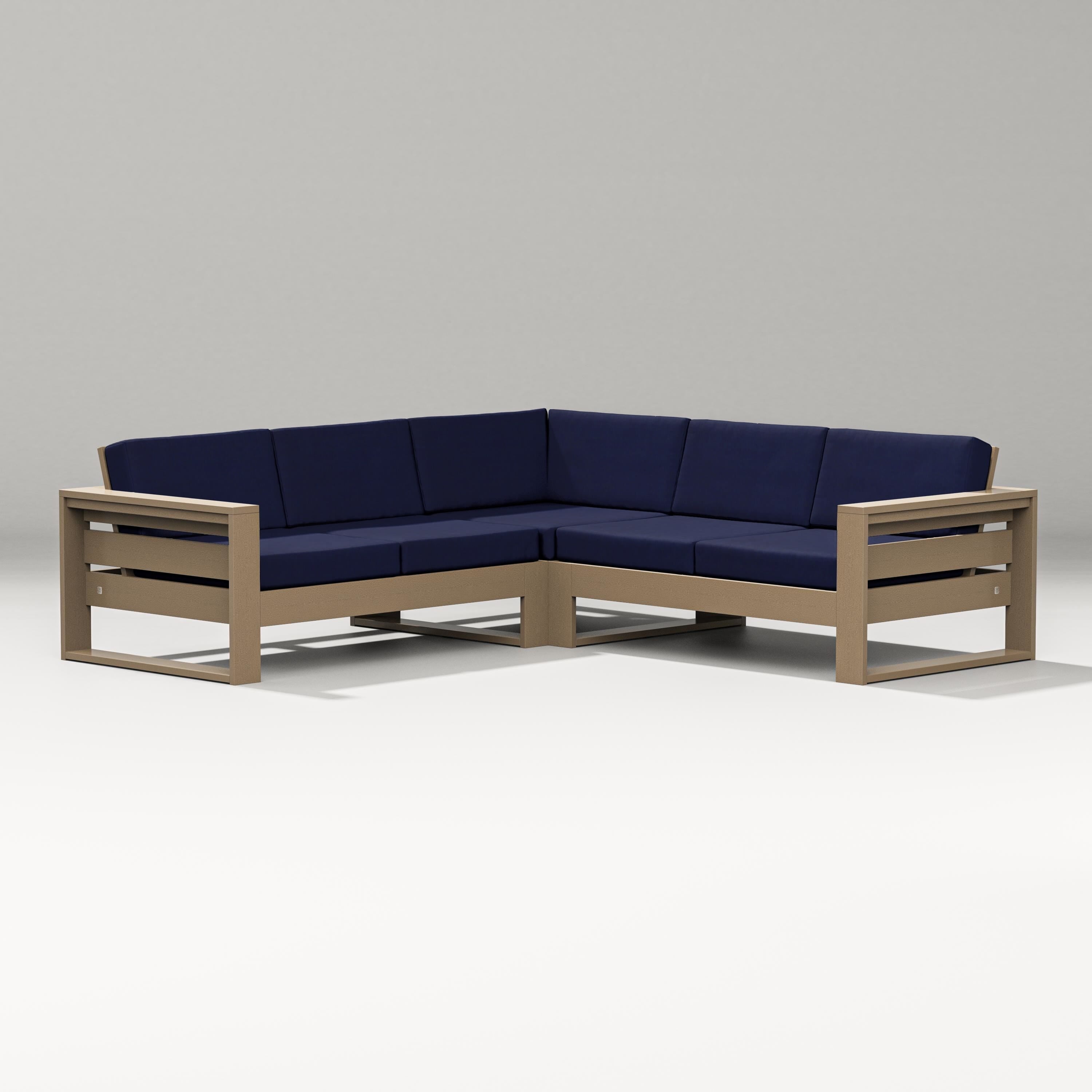 PW Designer Series Latitude Corner Sectional in Vintage Sahara / Navy