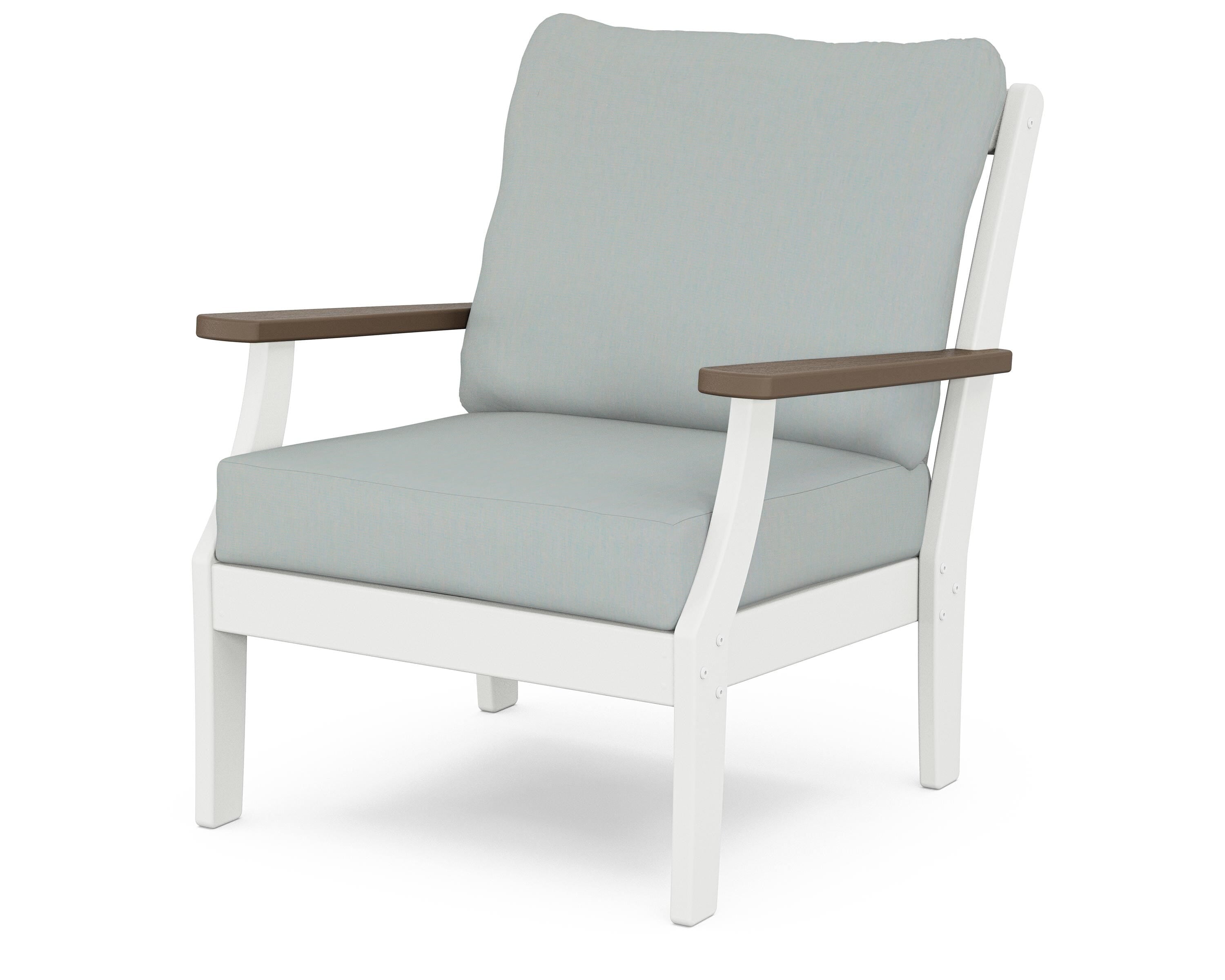 POLYWOOD® Braxton Deep Seating Chair in White / Kona / Spa