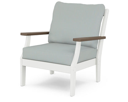 POLYWOOD® Braxton Deep Seating Chair in White / Kona / Spa