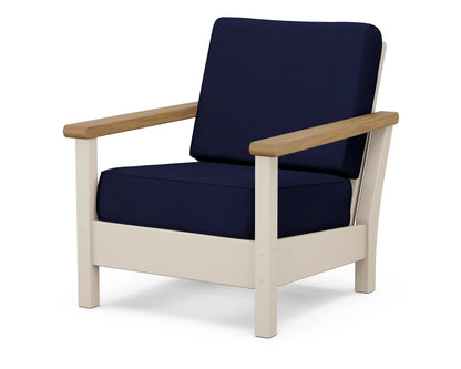 POLYWOOD® Harbour Deep Seating Chair in Sand / Natural / Navy