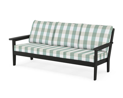 Country Living Cottage Deep Seating Sofa in Black / Buffalo Plaid Glacier Spa