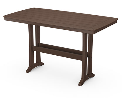 POLYWOOD® Nautical Trestle 38" x 73" Bar Table in Mahogany