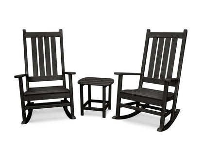 POLYWOOD® Vineyard 3-Piece Rocking Set in Black
