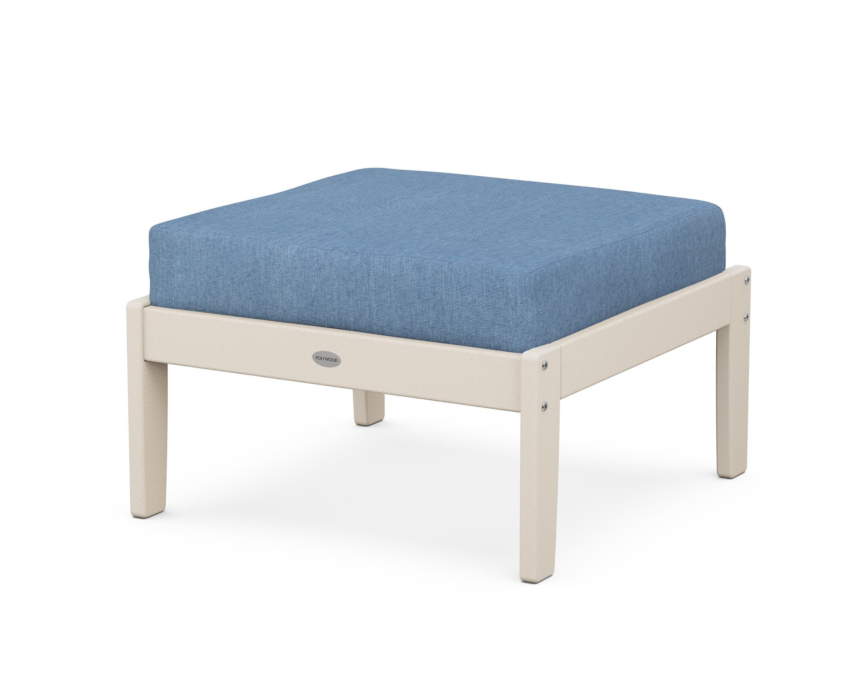 POLYWOOD® Braxton Deep Seating Ottoman in Sand / Sky Blue