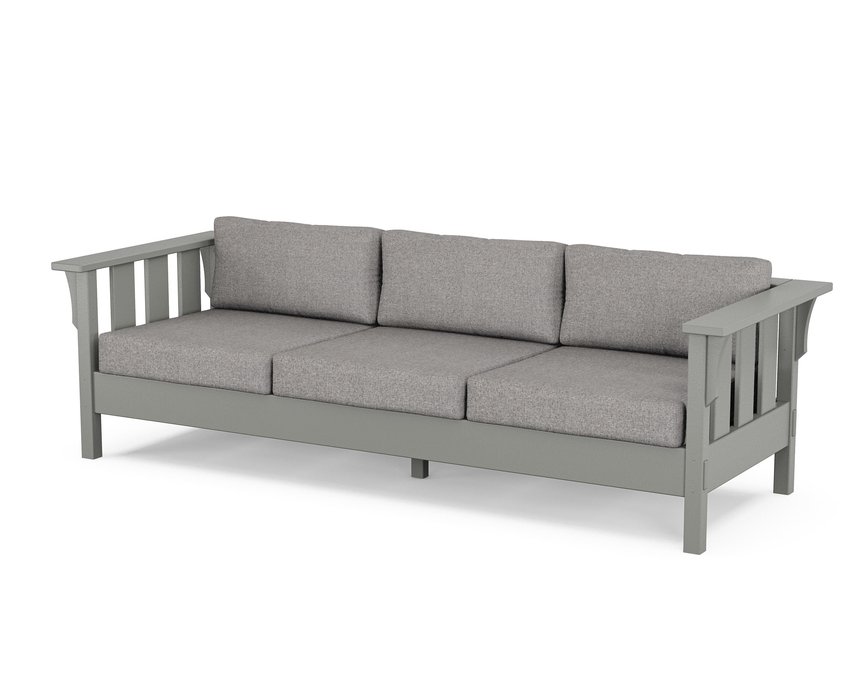Martha Stewart by POLYWOOD® Acadia Deep Seating Sofa in Slate Grey / Grey Mist