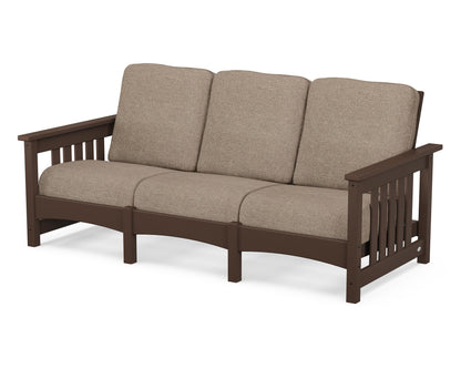 POLYWOOD® Club Mission Sofa in Mahogany / Spiced Burlap