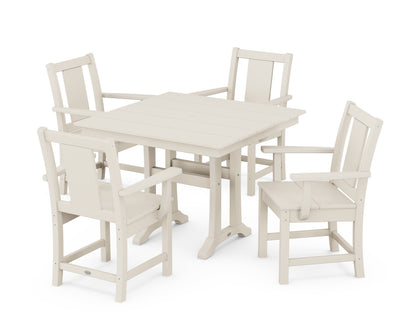 POLYWOOD® Prairie 5-Piece Farmhouse Dining Set with Trestle Legs in Sand