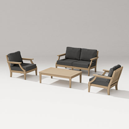 PW Designer Series Estate Lounge 4-Piece Loveseat Set in Vintage Sahara / Spectrum Carbon