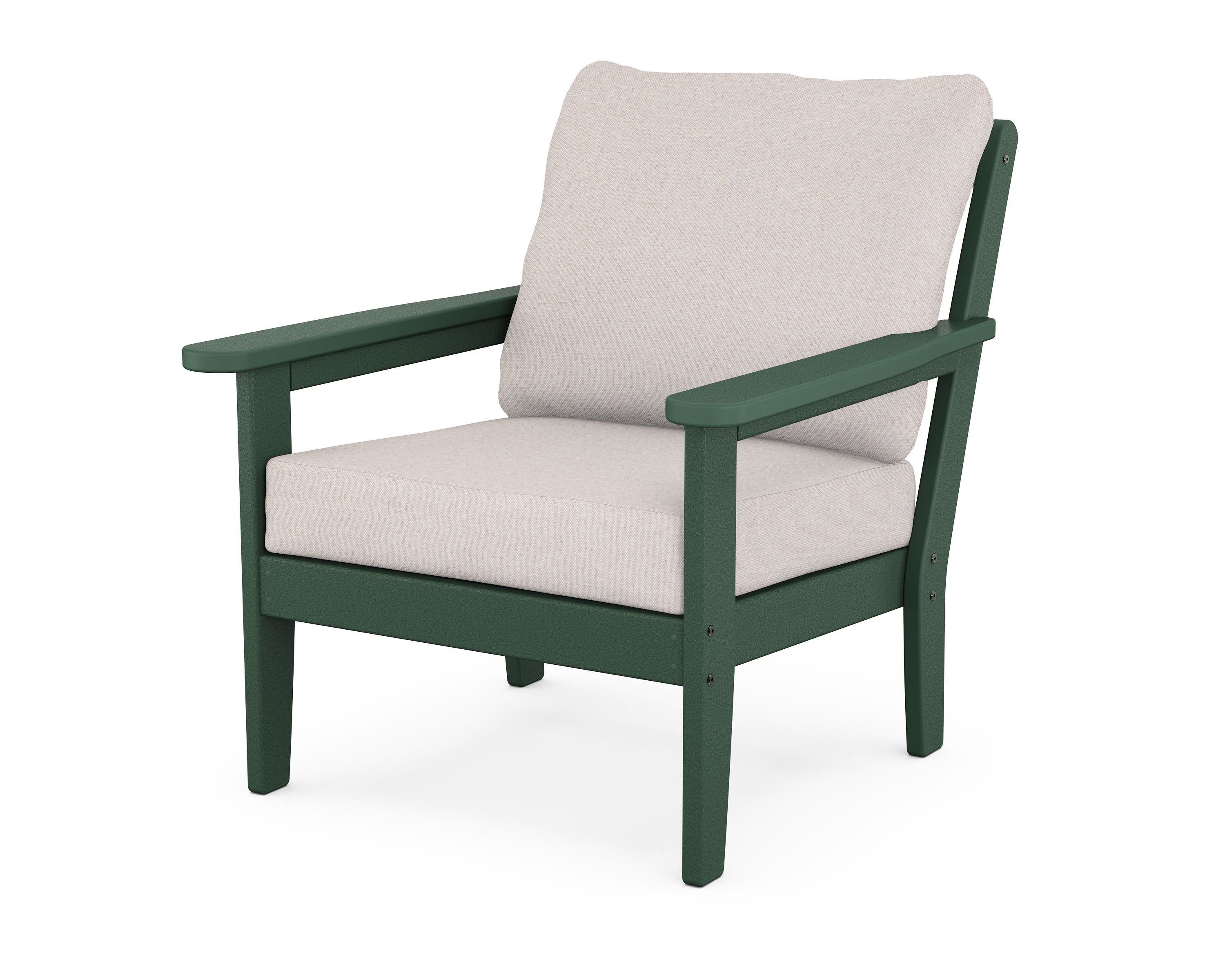 Country Living Cottage Deep Seating Chair in Green / Dune Burlap