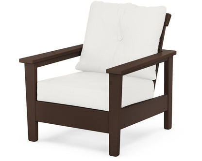 POLYWOOD® Prescott Deep Seating Chair in Mahogany / Natural Linen