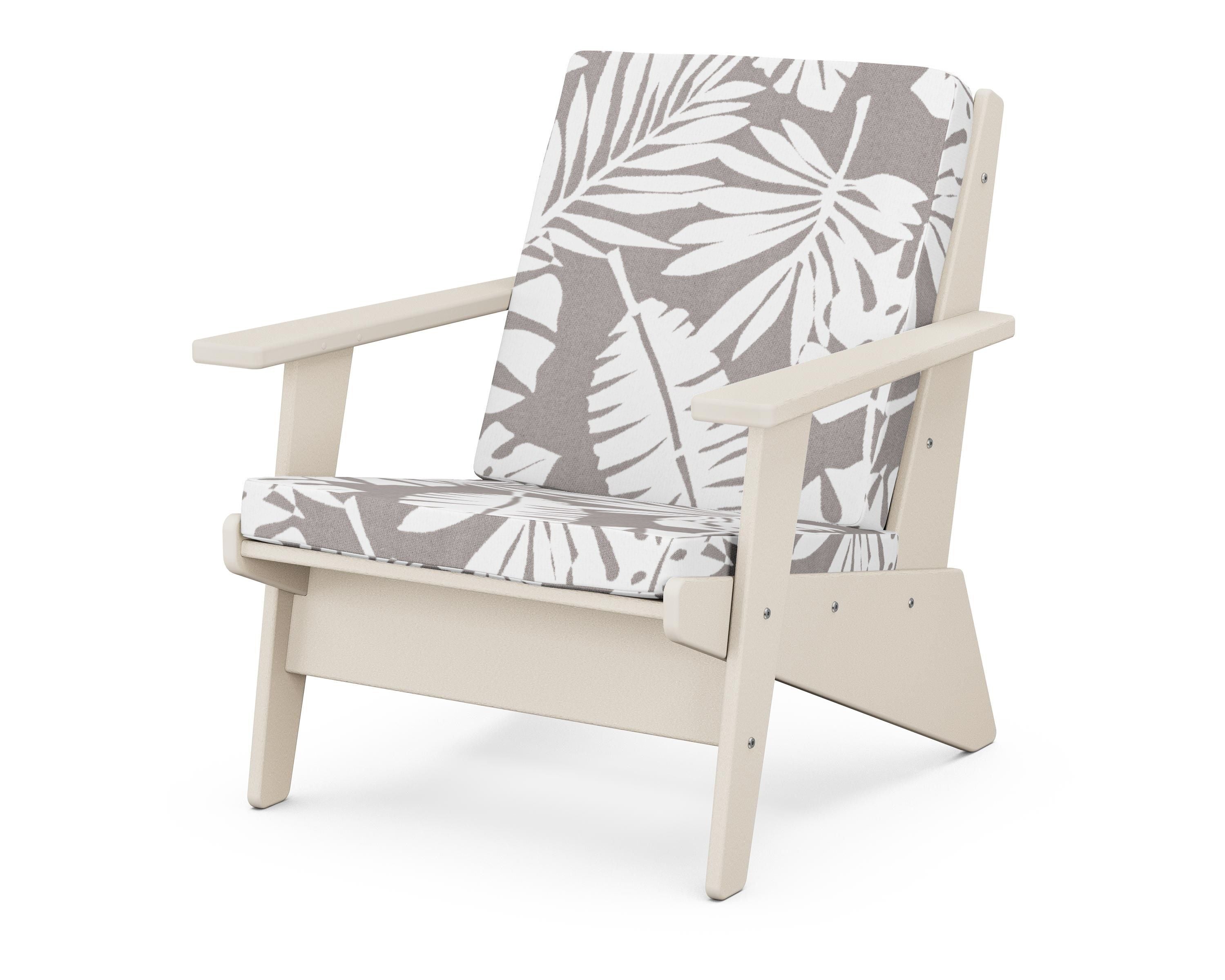 POLYWOOD® Riviera Modern Lounge Chair in Sand / Leaf Grey Mist