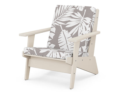 POLYWOOD® Riviera Modern Lounge Chair in Sand / Leaf Grey Mist
