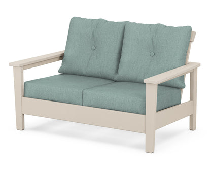 POLYWOOD® Prescott Deep Seating Loveseat in Sand / Glacier Spa