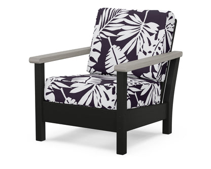 POLYWOOD® Harbour Deep Seating Chair in Black / Driftwood / Leaf Navy