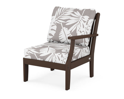 POLYWOOD® Braxton Modular Right Arm Chair in Mahogany / Leaf Grey Mist