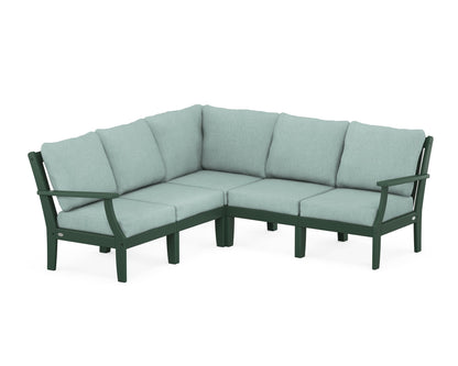POLYWOOD® Braxton Modular 5-Piece Deep Seating Set in Green / Glacier Spa