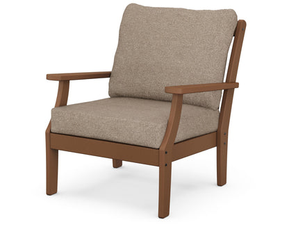 POLYWOOD® Braxton Deep Seating Chair in Teak / Spiced Burlap