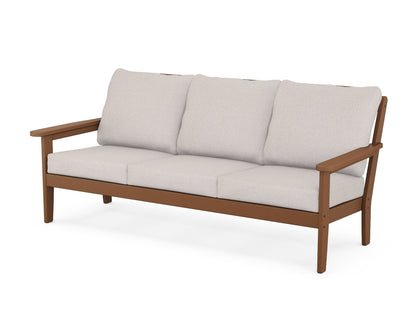 Country Living Cottage Deep Seating Sofa in Teak / Dune Burlap