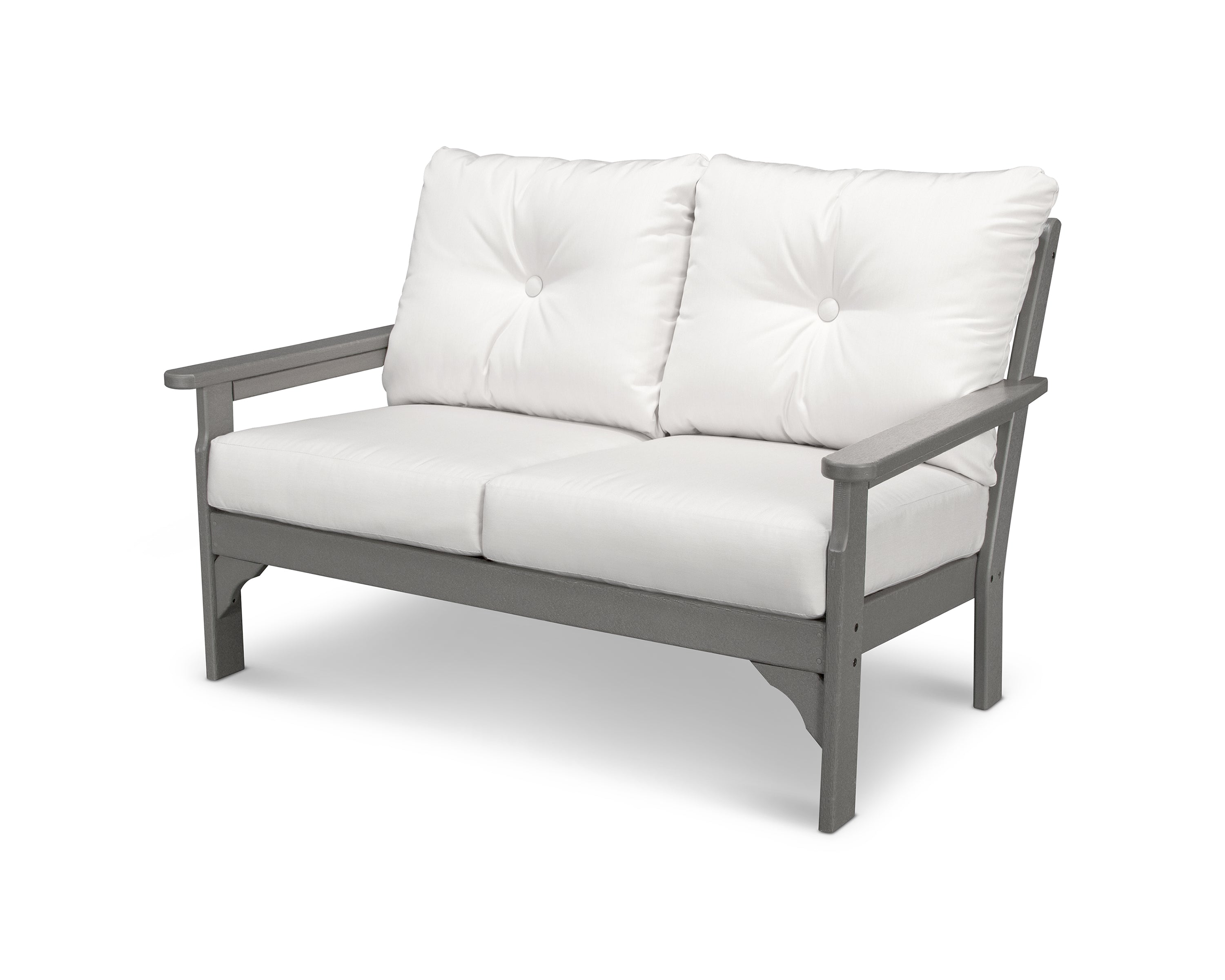 POLYWOOD® Vineyard Deep Seating Loveseat in Slate Grey / Natural