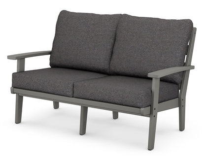 POLYWOOD® Grant Park Deep Seating Loveseat in Slate Grey / Ash Charcoal