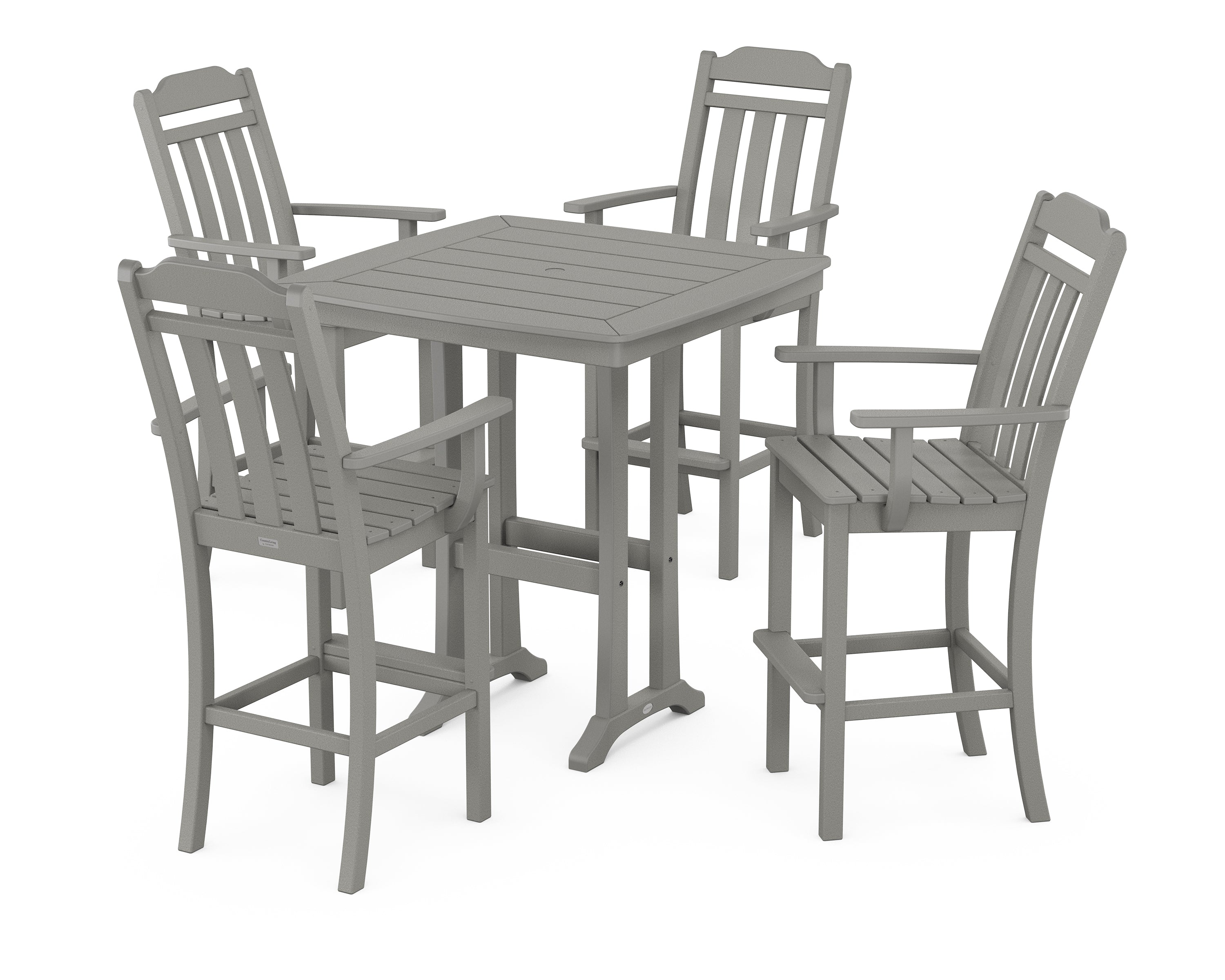 Country Living Cottage 5-Piece Bar Set with Trestle Legs in Slate Grey