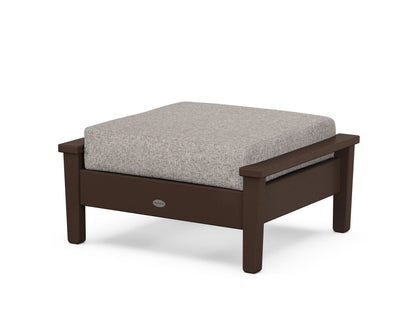 POLYWOOD® Prescott Deep Seating Ottoman in Mahogany / Weathered Tweed