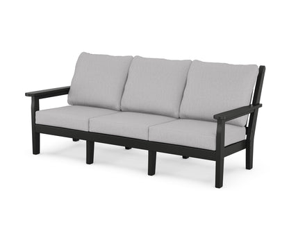 POLYWOOD® Chippendale Deep Seating Sofa in Black / Granite