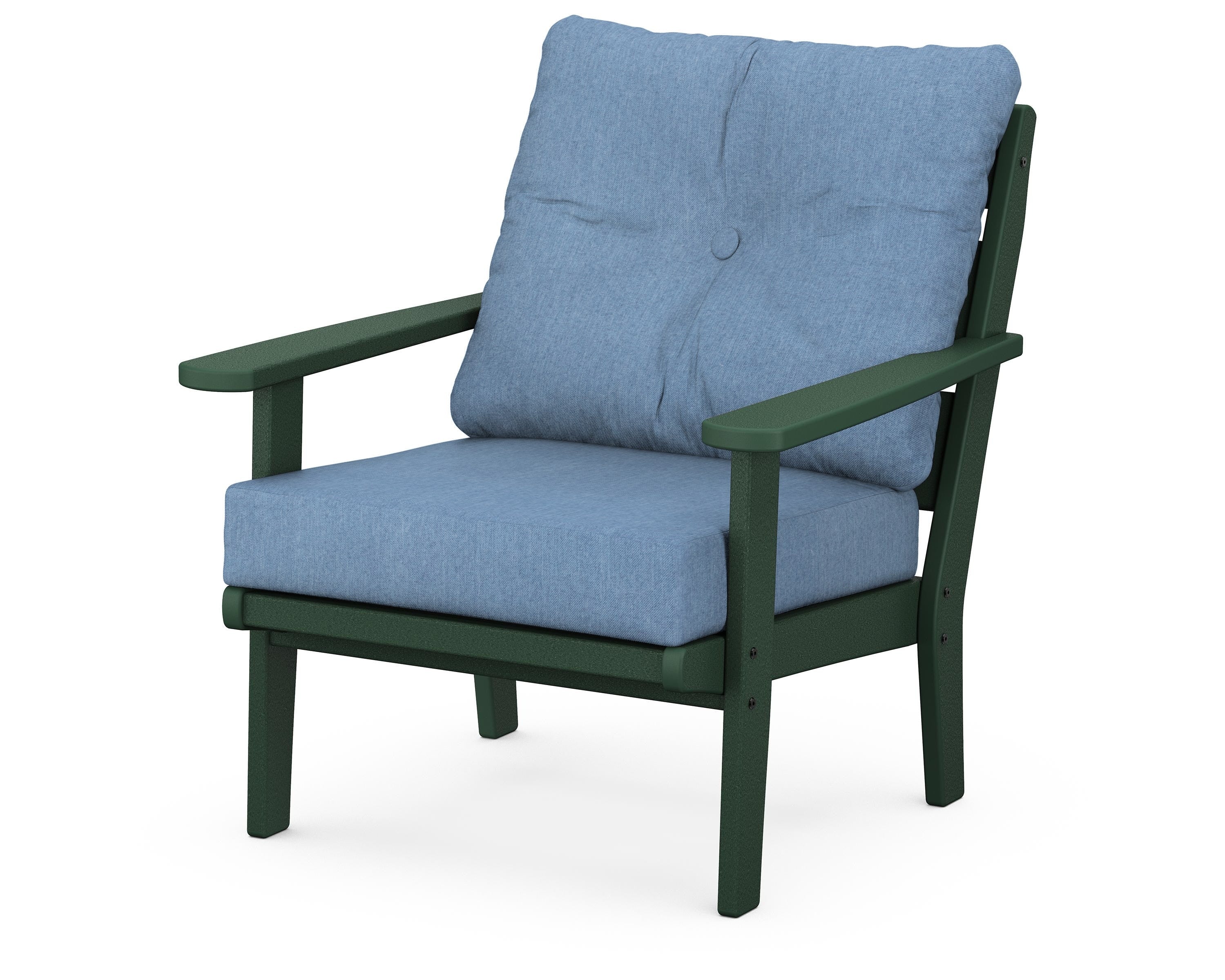 POLYWOOD® Lakeside Deep Seating Chair in Green / Sky Blue