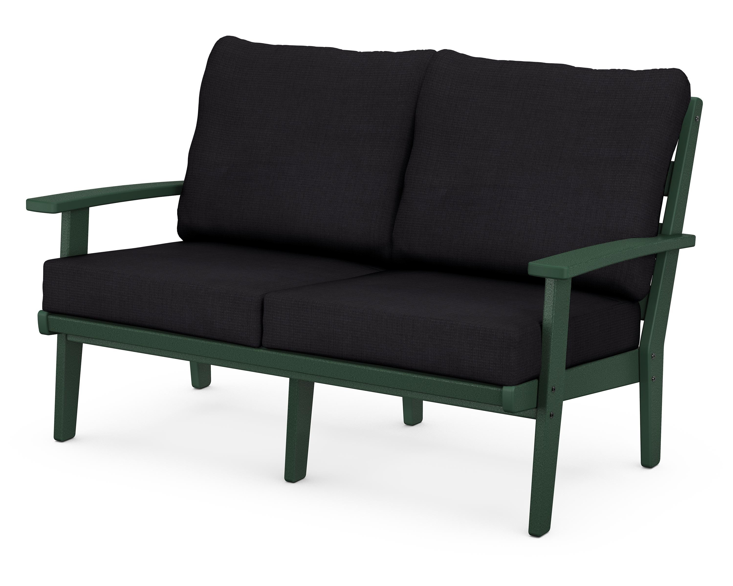 POLYWOOD® Grant Park Deep Seating Loveseat in Green / Midnight Linen