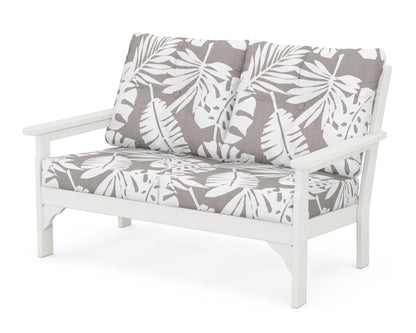 POLYWOOD® Vineyard Deep Seating Loveseat in Vintage White / Leaf Grey Mist