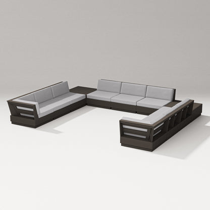 PW Designer Series Elevate 11-Piece U-Shaped Sofa Sectional in Vintage Coffee / Granite