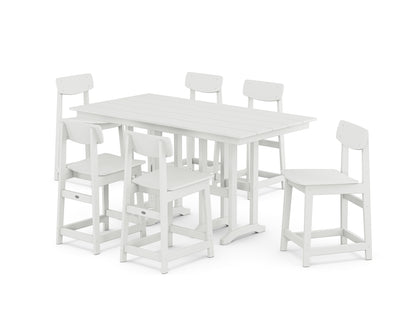 POLYWOOD® Modern Studio Urban Counter Chair 7-Piece Set in White