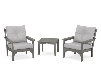 POLYWOOD® Vineyard 3-Piece Deep Seating Set in Slate Grey / Granite