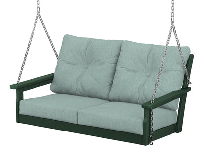 POLYWOOD® Vineyard Deep Seating Swing in Green / Glacier Spa