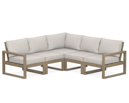 POLYWOOD® EDGE 5-Piece Modular Deep Seating Set in Vintage Sahara / Cast Ash