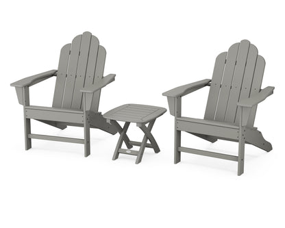 POLYWOOD® Long Island Adirondack 3-Piece Set in Slate Grey
