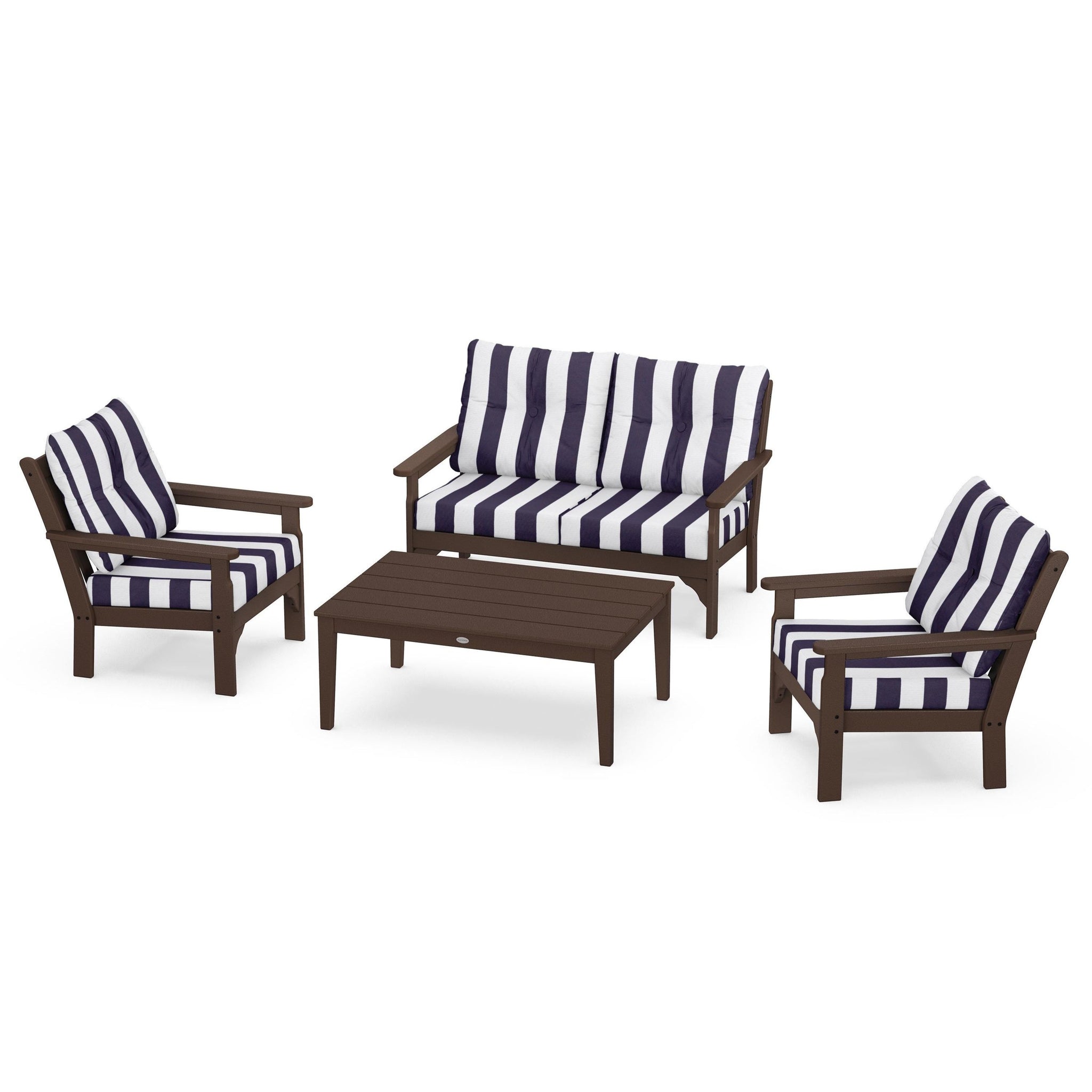 Vineyard 4 Piece Deep Seating Set - Mahogany